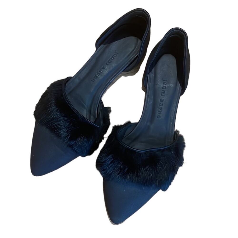 Jenni kayne black fur d’orsay flats size 37 US 6.5